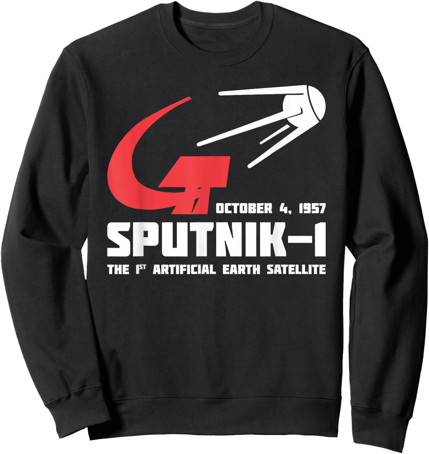 Sputnik Soviet Space Flight USSR Soviet Union Propaganda Sweatshirt - Sweatshirt | Black