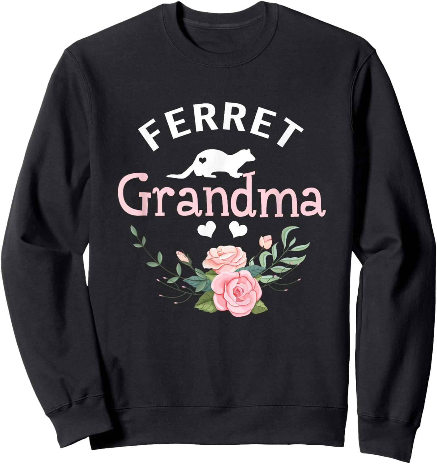 Ferret Grandma Gifts Mom Ferret Pet Lover Christmas Sweatshirt - Sweatshirt | Black