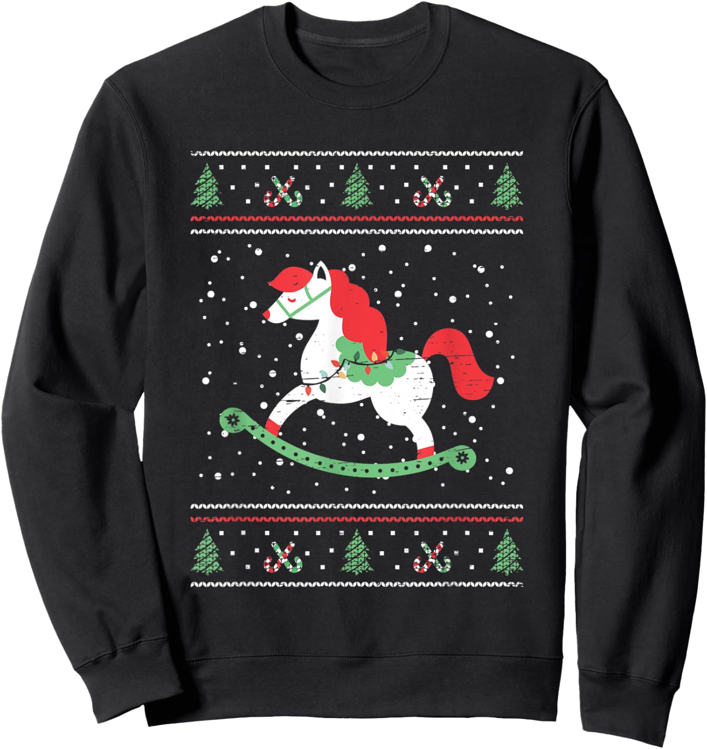 Rocking Horse For Children and Kids Christmas Xmas Season Sweatshirt - Sweatshirt | Black