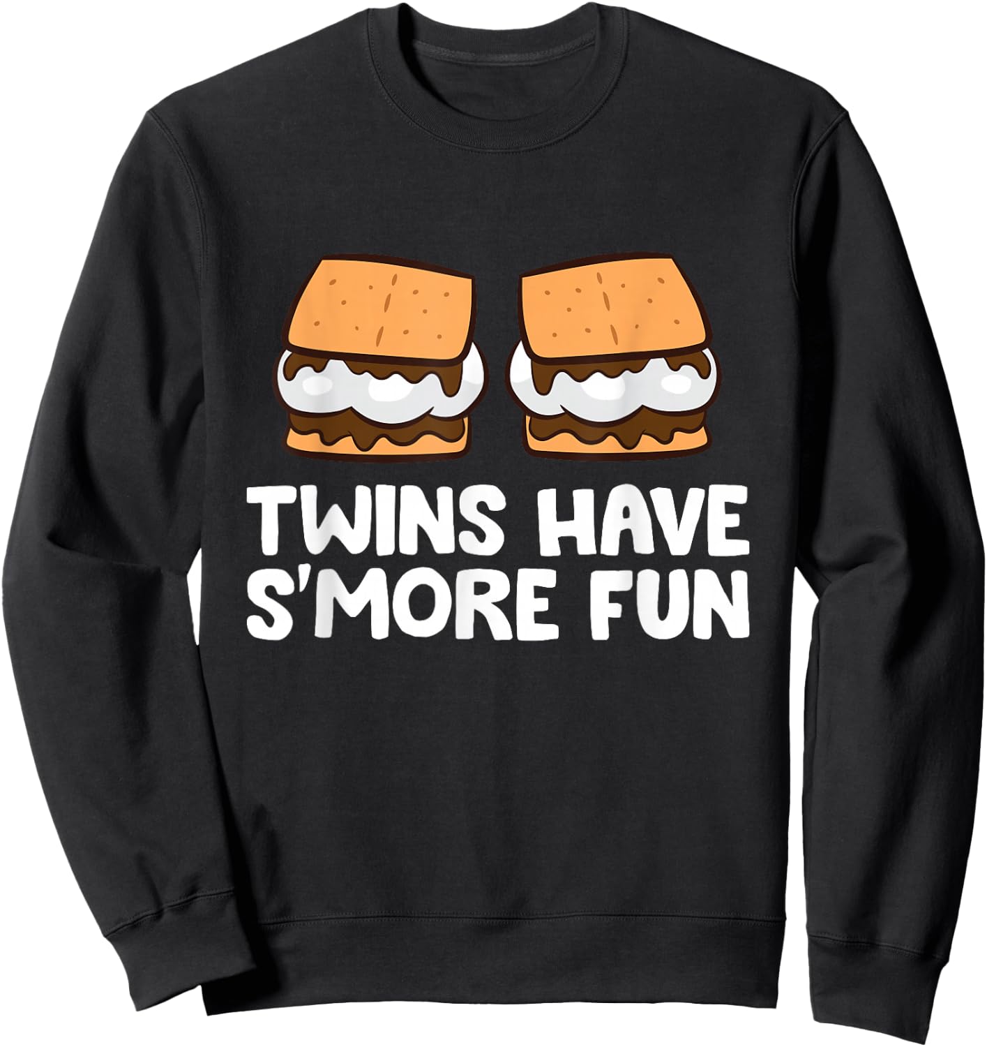 Twins Have Smore Fun Twins Camping Smores Sweatshirt - Sweatshirt | Black