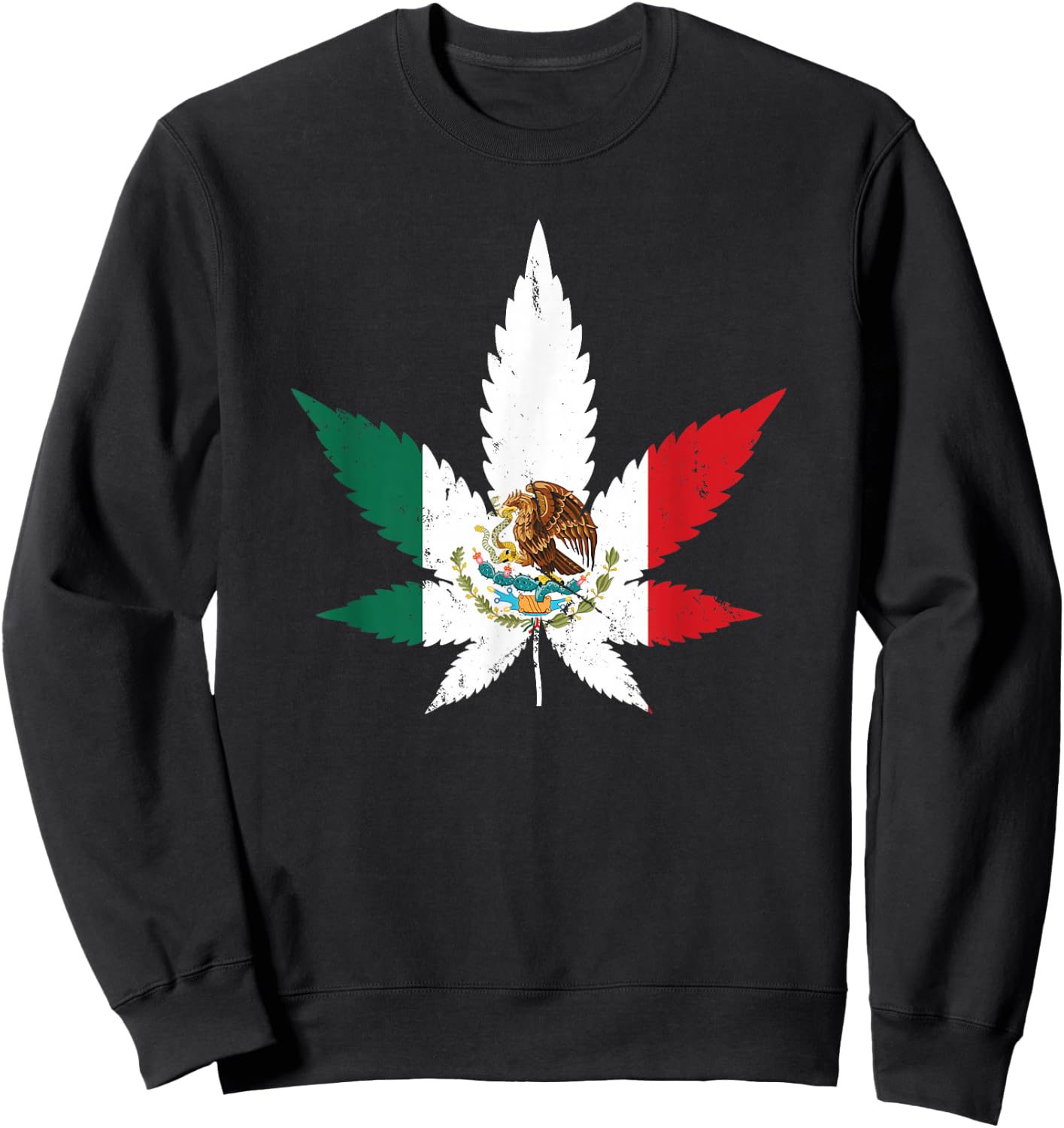 Mexico Marijuana Weed Leaf Gift Mexican Spanish Humor Fumar Sweatshirt - Sweatshirt | Black