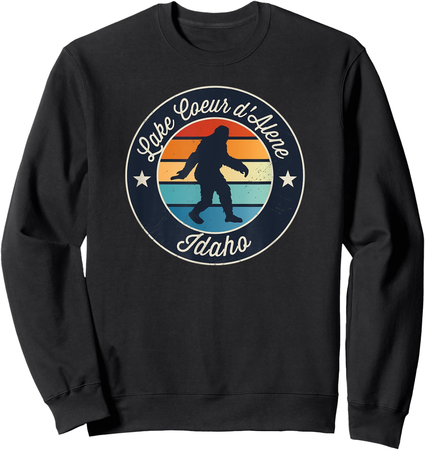 Lake Coeur d'Alene Idaho Sasquatch Souvenir Sweatshirt - Sweatshirt | Black
