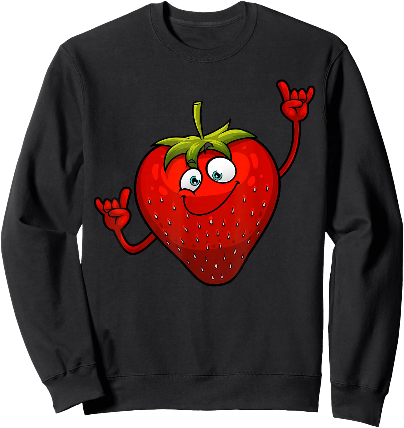 Funny Strawberry Designs Women Strawberries Lover Sweatshirt - Sweatshirt | Black