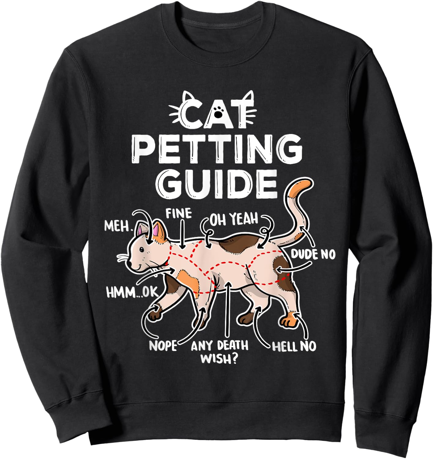 Cat Petting Guide Women Girls Kids Sweatshirt - Sweatshirt | Black