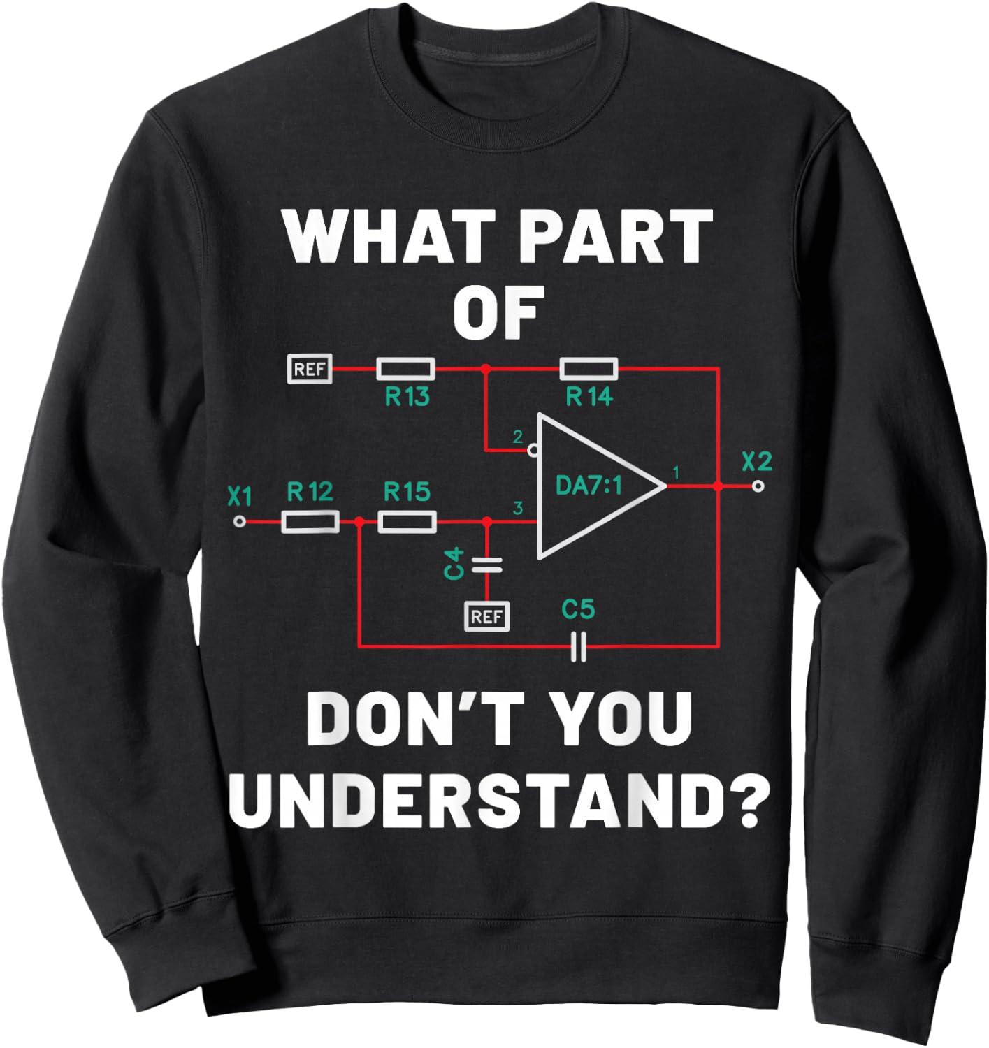 Electronic diagram Electrical engineer funny Gift Sweatshirt - Sweatshirt | Black
