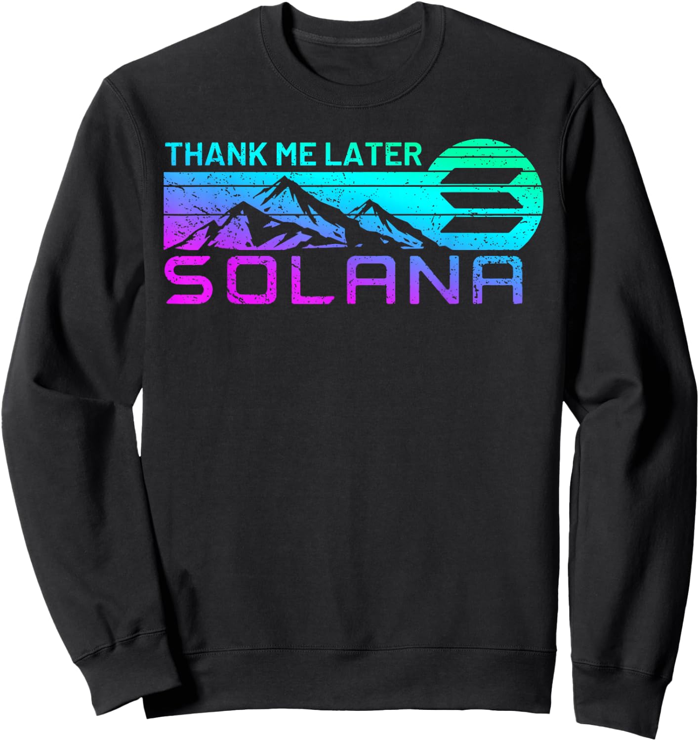 Solana Coin Blockchain HOLD SOL to the moon Solana Crypto Sweatshirt - Sweatshirt | Black