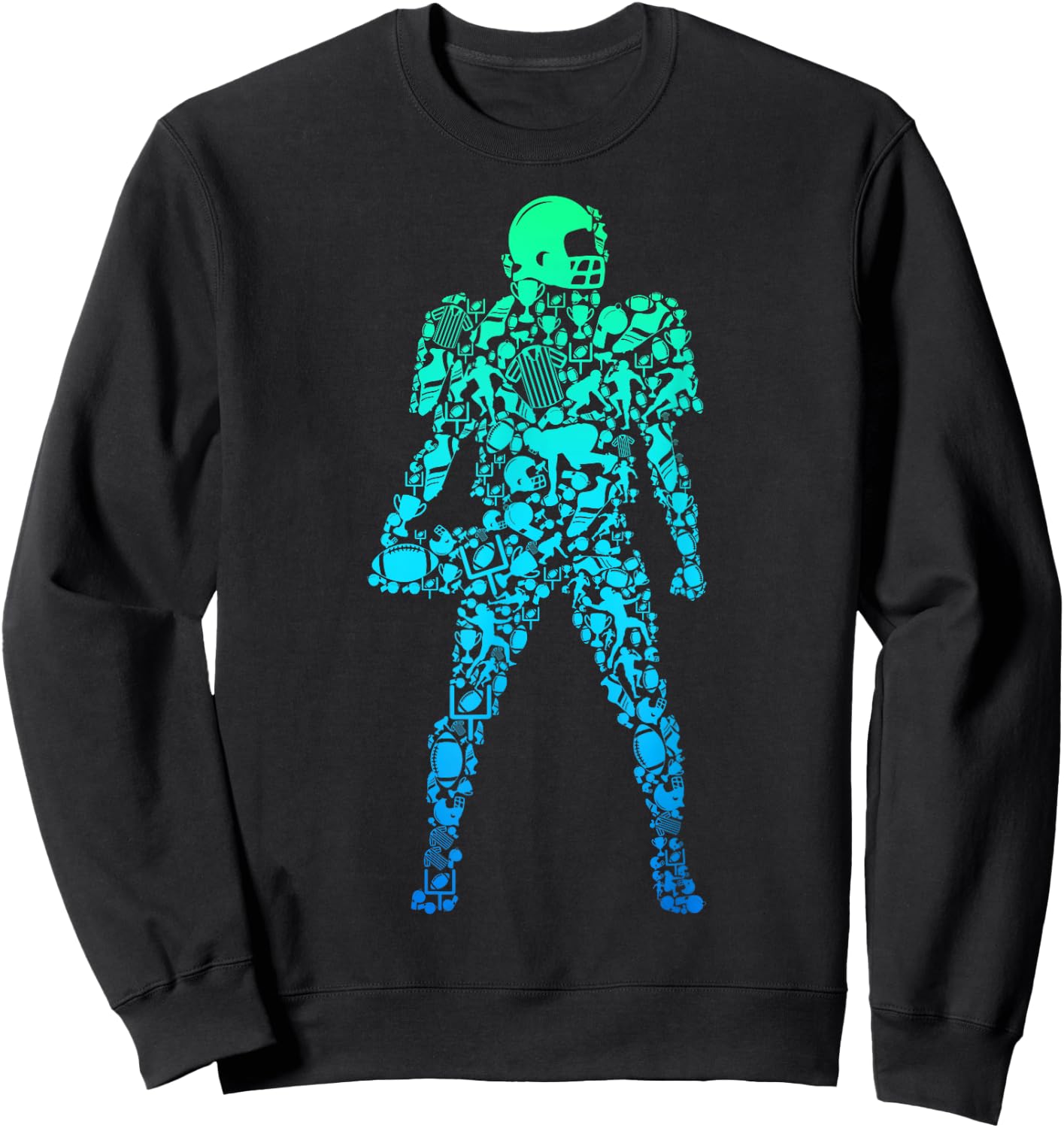 Football Player American Football Kids Boys Men Sweatshirt - Sweatshirt | Black