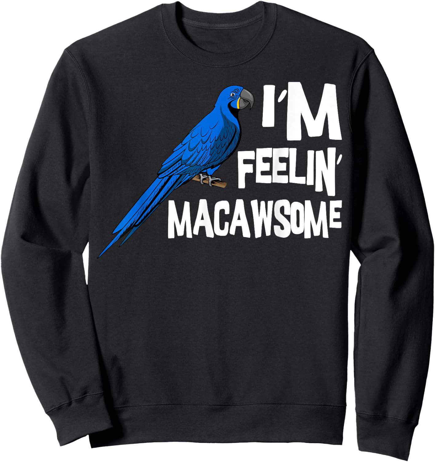 Macaw Parrot Blue Parakeet Tiel Quarrion Cage Bird Cockatoo Sweatshirt - Sweatshirt | Black