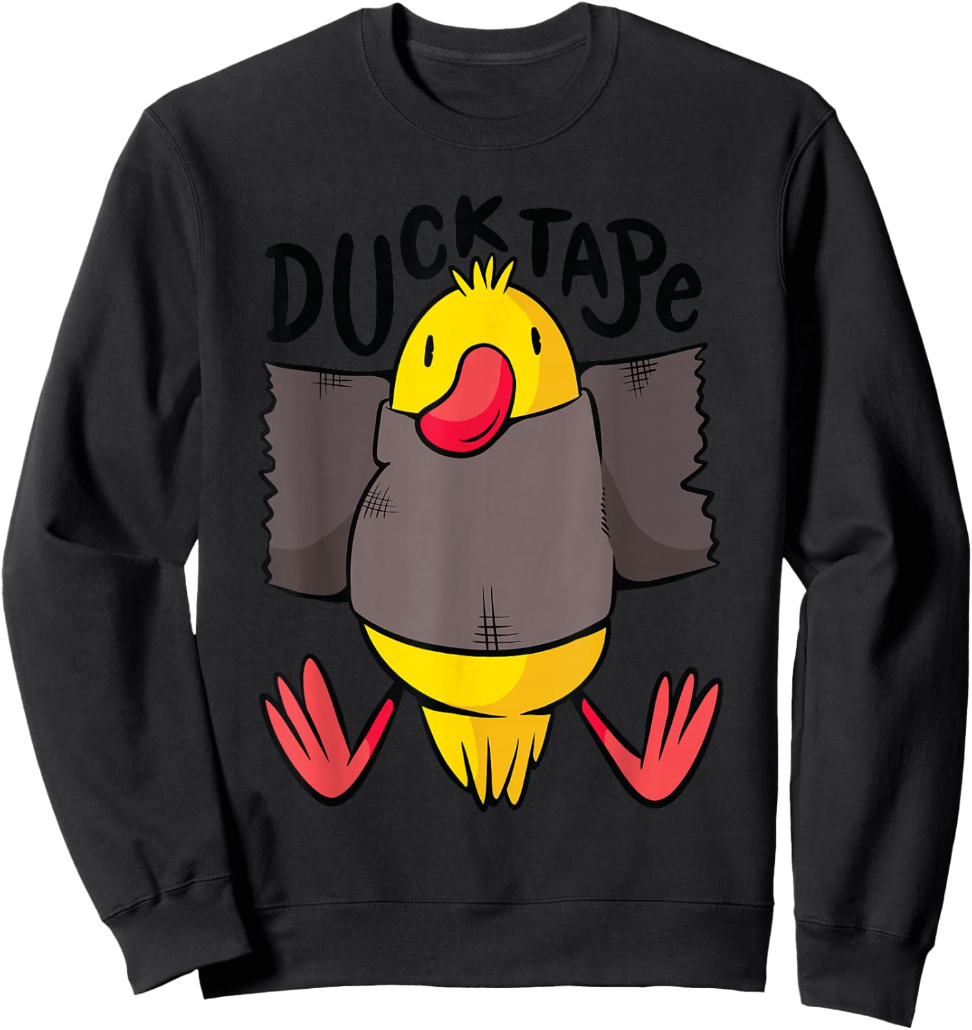 Duck Ribbon Funny Sweatshirt - Sweatshirt | Black