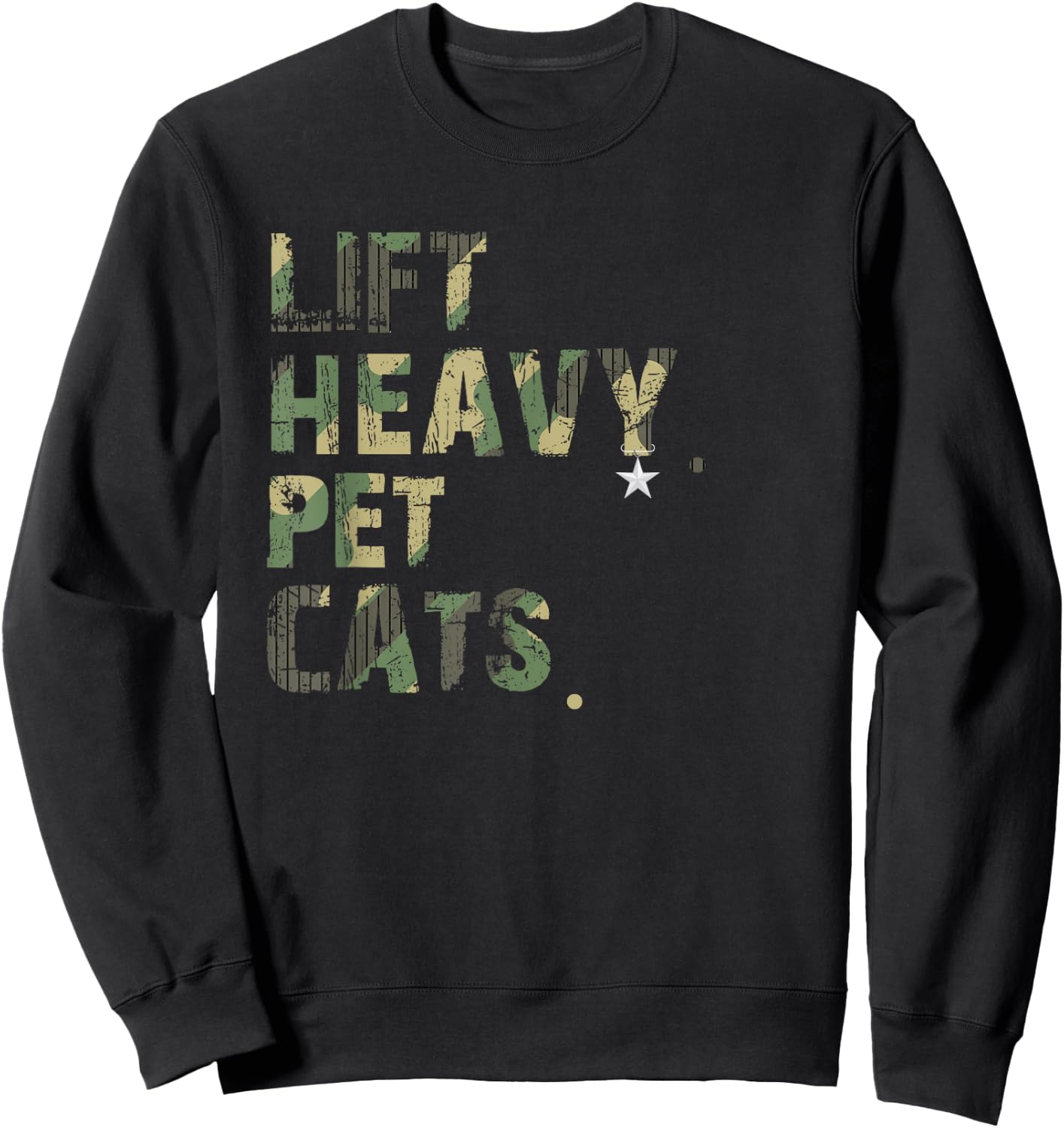 Lift Heavy Pet Cats American Flag Military Weightlifters Sweatshirt - Sweatshirt | Black