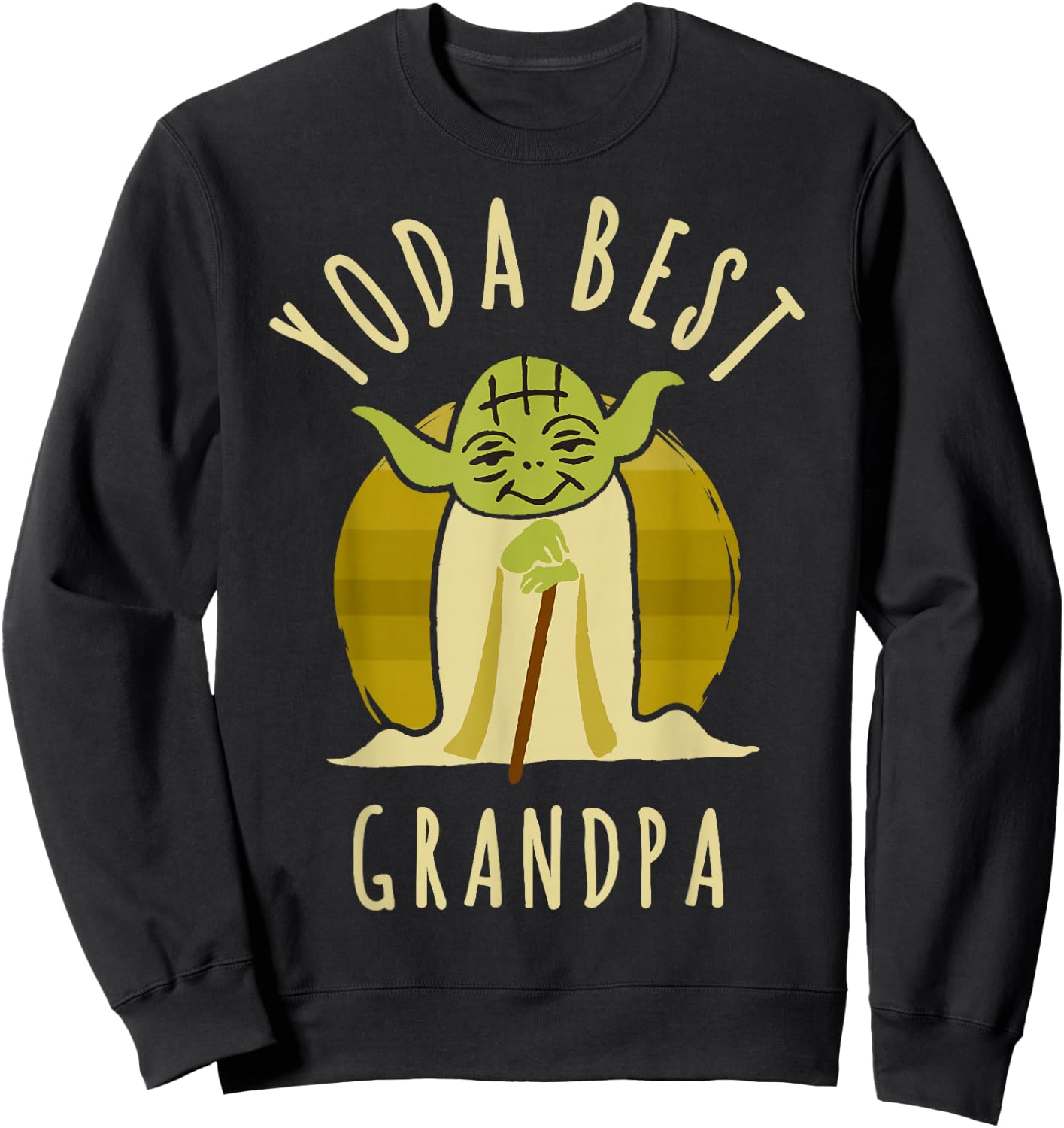 Star Wars Yoda Best Grandpa Cartoon Yoda Sweatshirt - Sweatshirt | Black