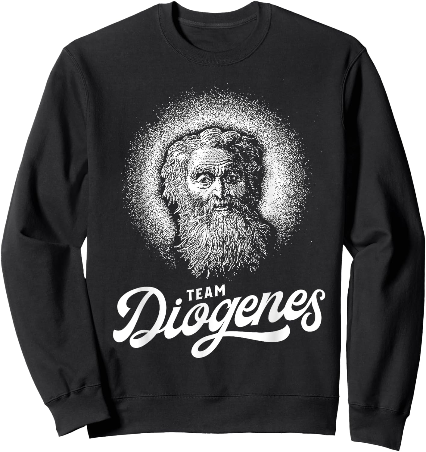 Team Diogenes - Philosopher Retro Portrait Sweatshirt - Sweatshirt | Black