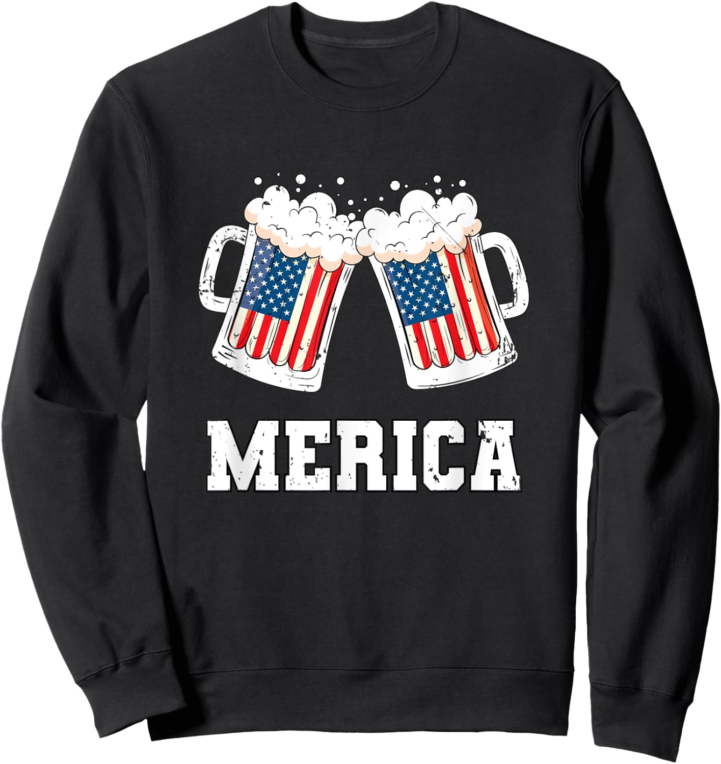 4th of July Merica Shirt Cheers American Beer Drinking Squad Sweatshirt - Sweatshirt | Black