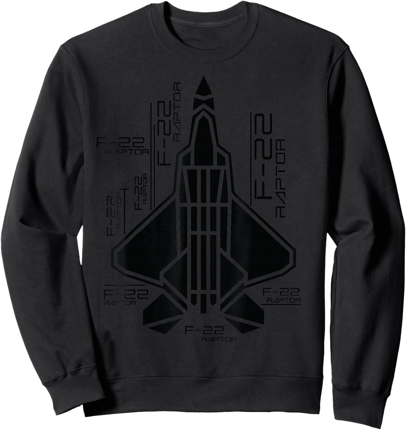 Raptor airplane F-22 Jet Fighter souvenir and Fighter jet Sweatshirt - Sweatshirt | Black