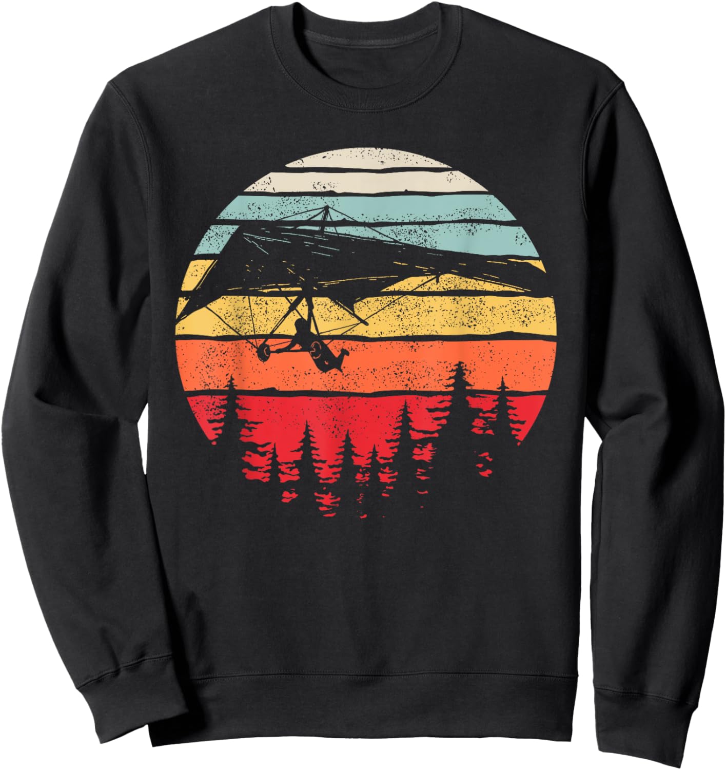 Vintage Retro Hang Gliding Shirt Hang Glider Gift Sweatshirt - Sweatshirt | Black