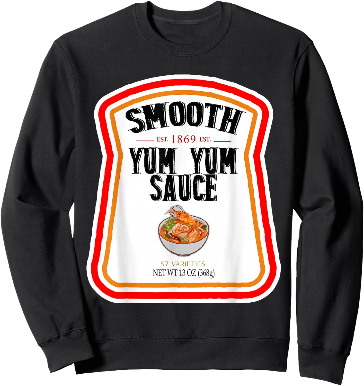 Smooth Yumyum Bottle Label Halloween 2024 Couples Costume Sweatshirt - Sweatshirt | Black