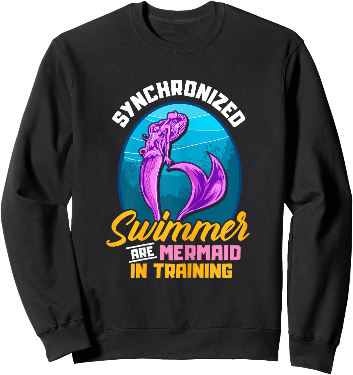 Synchronized Swimming Mermaid Mermaids costume dress Sweatshirt - Sweatshirt | Black