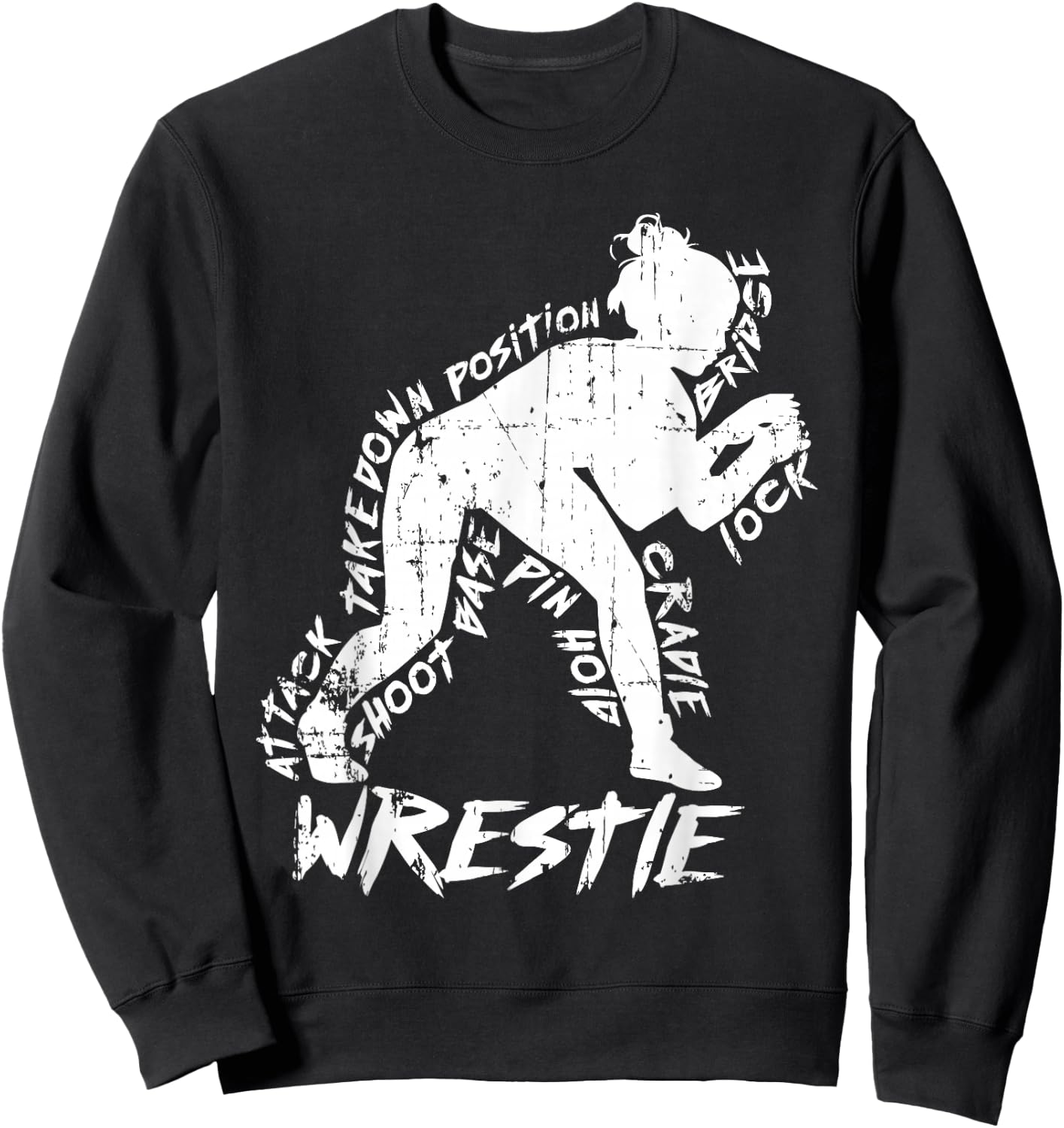 High School Wrestling Mom Dad Gift Girls Wrestling Sweatshirt - Sweatshirt | Black