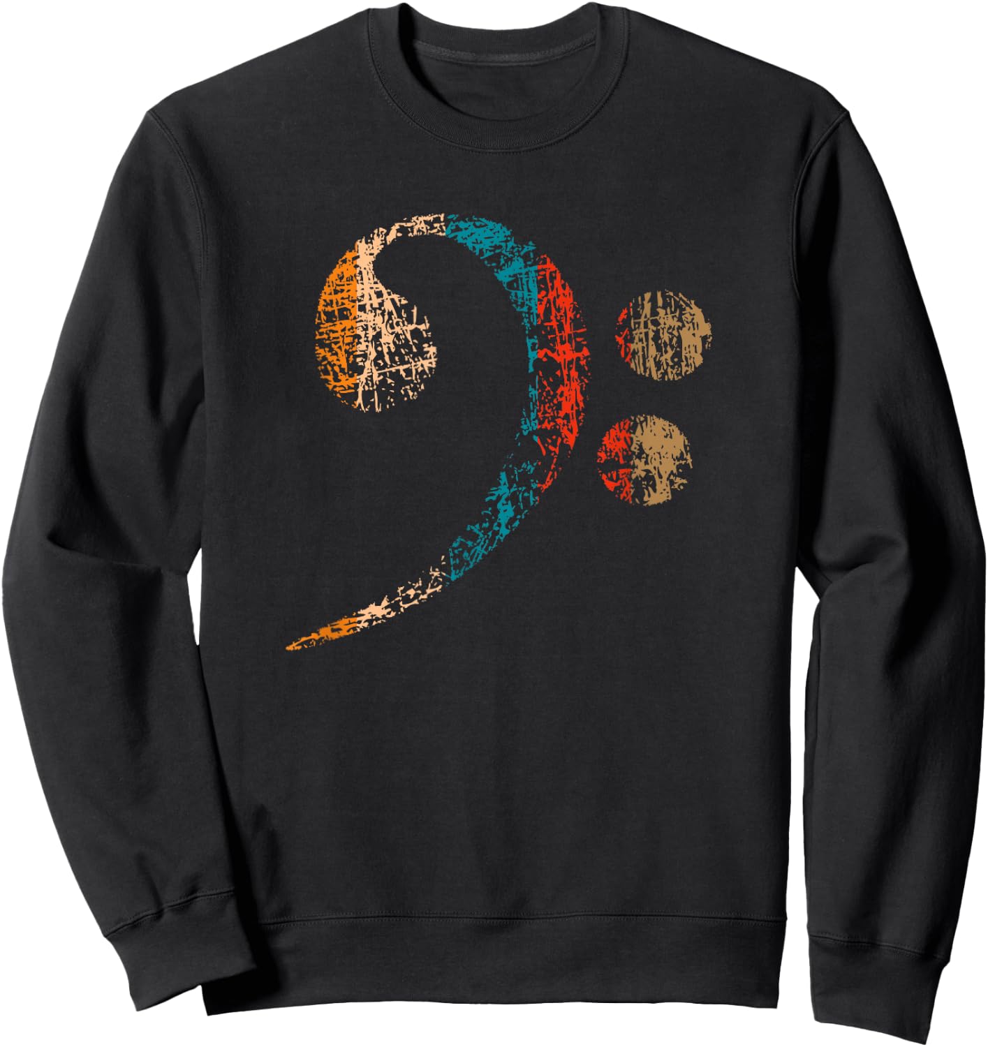 Vintage Bass Clef for Bass Players, Bassists Bands Orchestra Sweatshirt - Sweatshirt | Black
