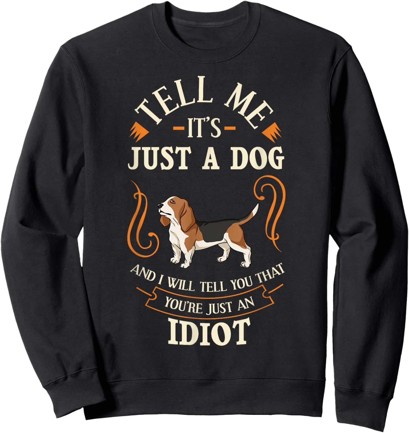 Basset Hound Dog Puppies Owner Lover Sweatshirt - Sweatshirt | Black
