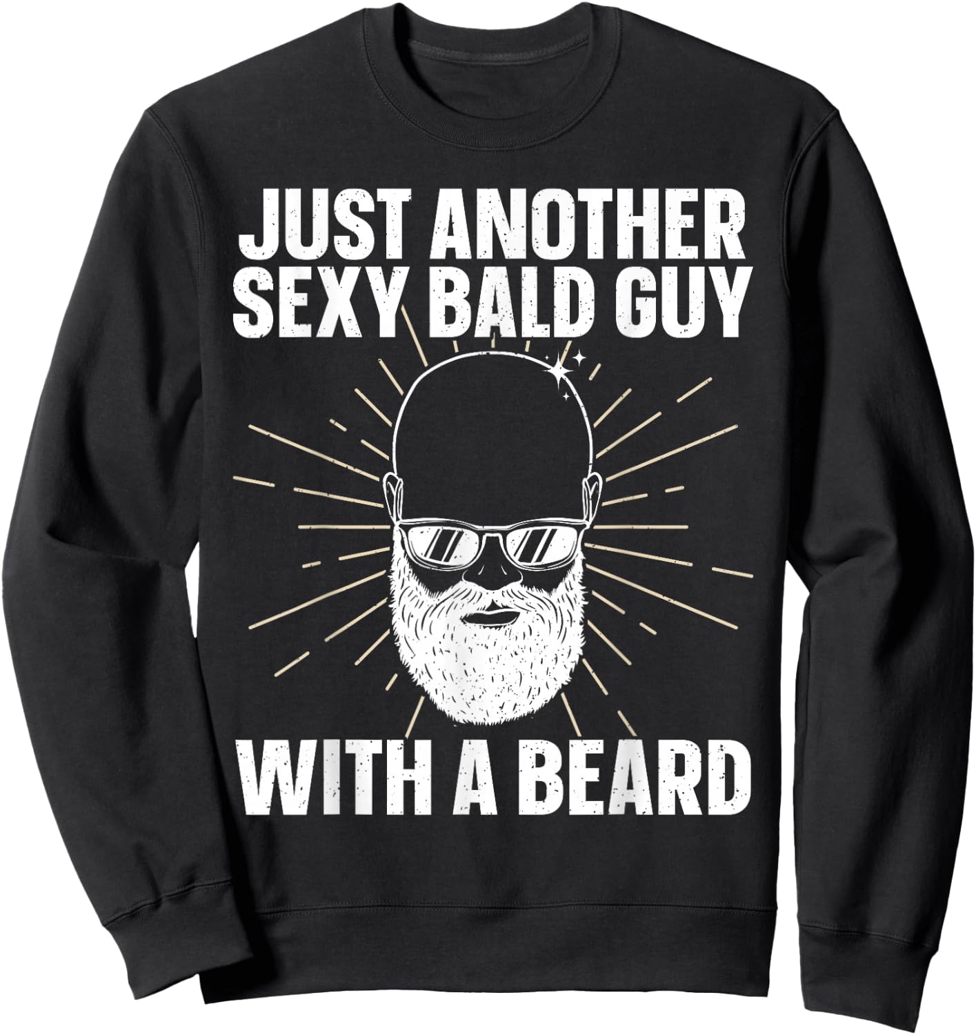 Funny Bald Man Art Boys Facial Hair Bearded Bald Guy Sweatshirt - Sweatshirt | Black