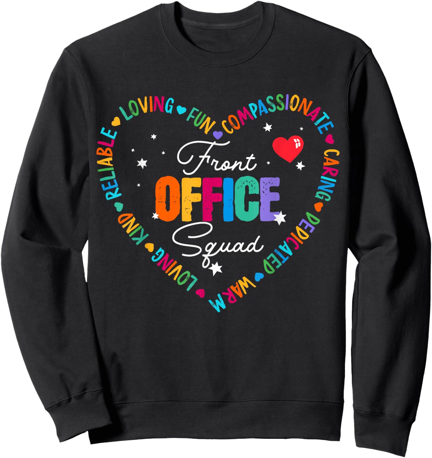 Cute School Secretary Admin Appreciation Front Office Squad Sweatshirt - Sweatshirt | Black
