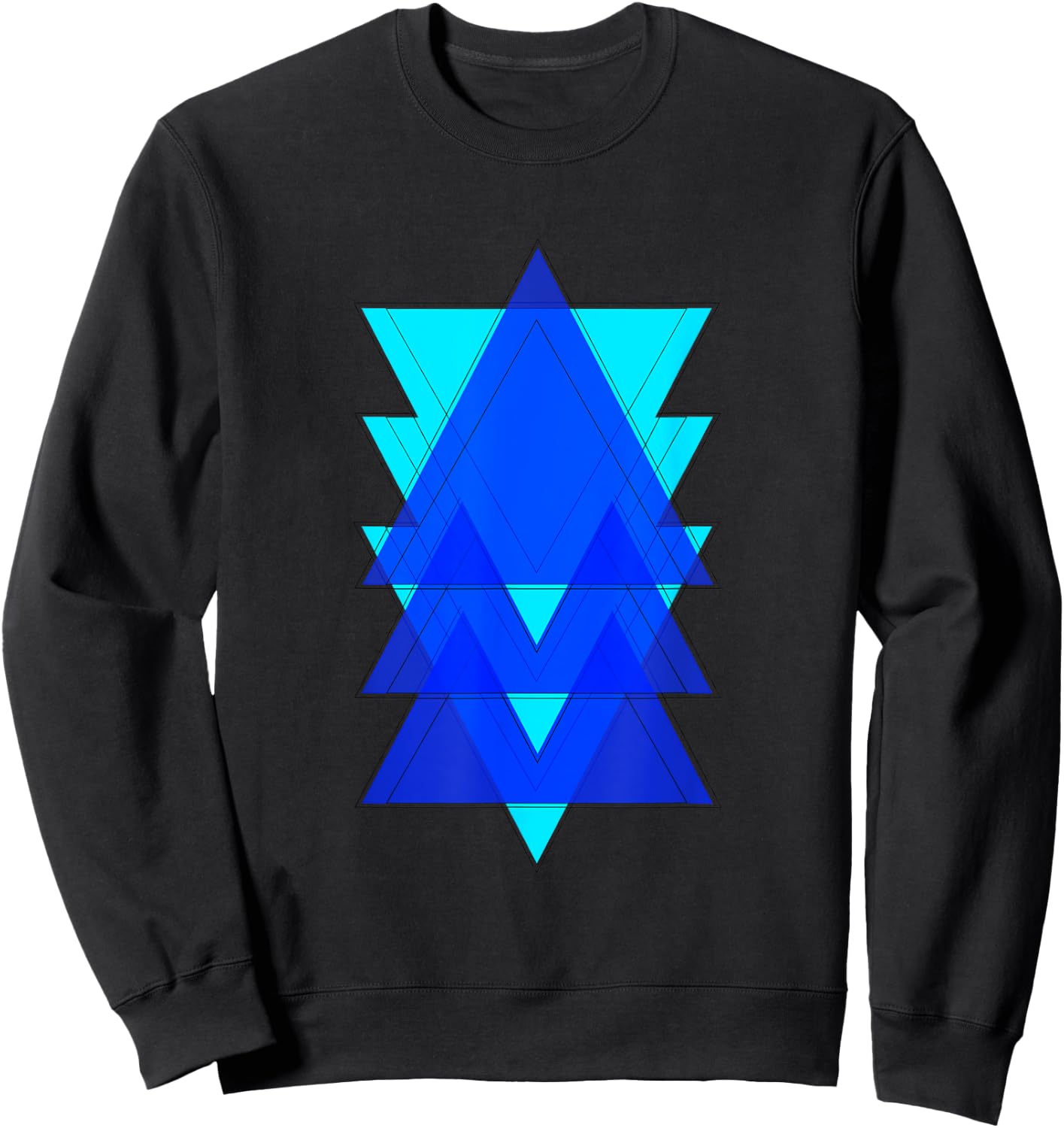 Triangle Pattern Design Sweatshirt - Sweatshirt | Black
