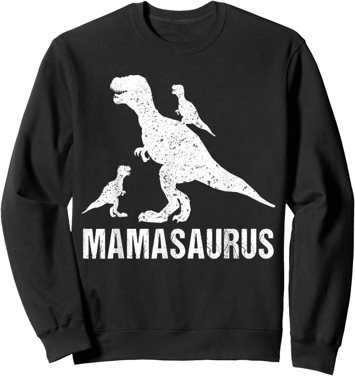 Funny Mamasaurus Mothers Day Shirts Dinosaur Mom Of 2 Boys Sweatshirt - Sweatshirt | Black