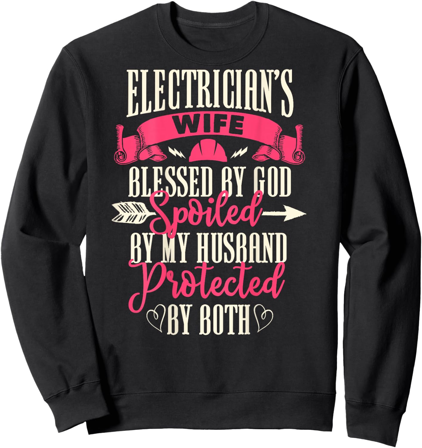 Electrician Gifts Wife Design On Back Sweatshirt - Sweatshirt | Black