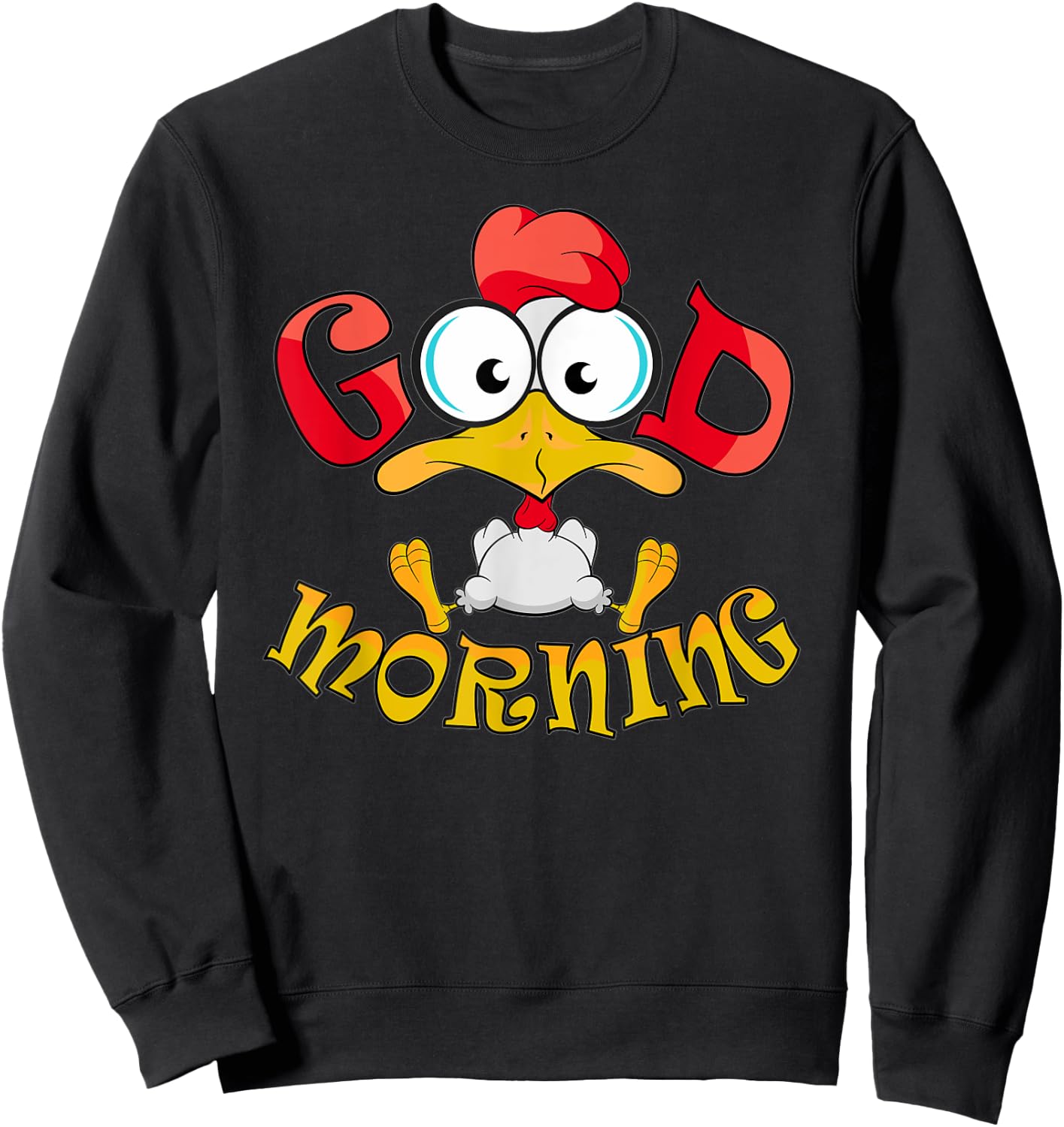 Good Morning Funny Dockel with Big Eyes Morning Group Sweatshirt - Sweatshirt | Black