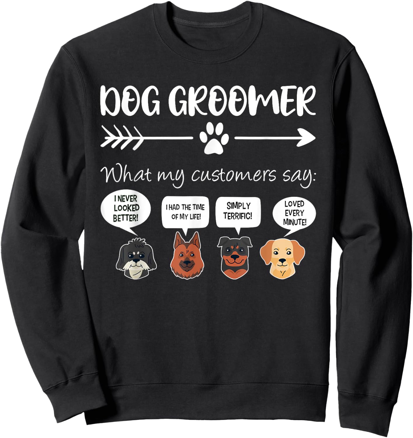 Dog Groomer Shirt Funny Dog Grooming Gift Dog Salon Women Girls Kids Sweatshirt - Sweatshirt | Black