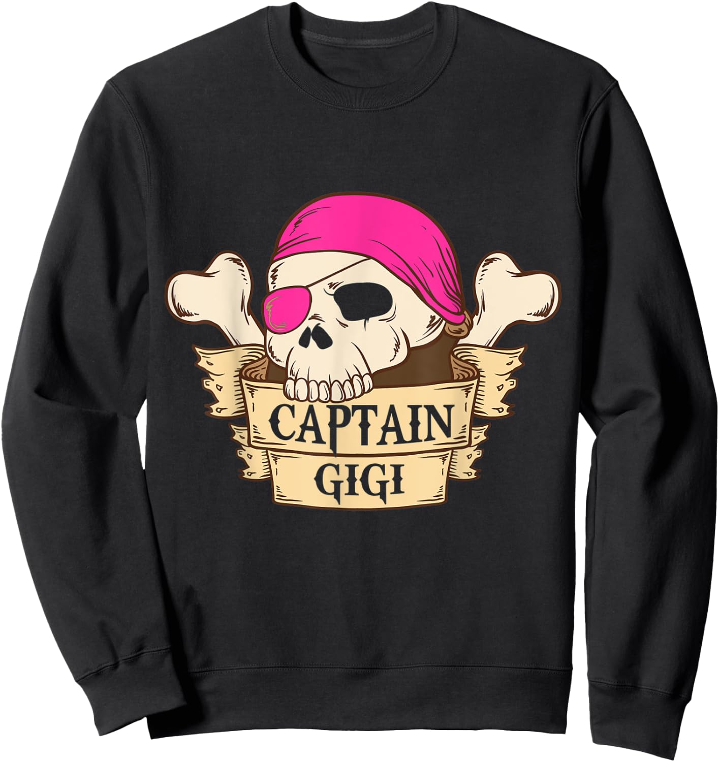 Captain Gigi Pirate Halloween Grandma Gift Sweatshirt - Sweatshirt | Black