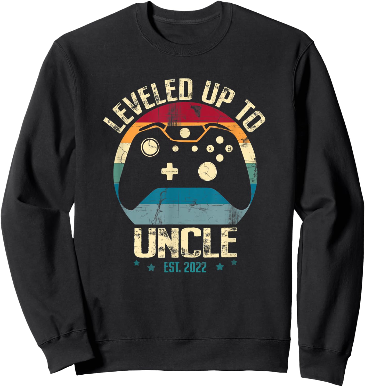 I Leveled Up To Uncle Pregnancy Announcement Uncle Gamer Sweatshirt - Sweatshirt | Black