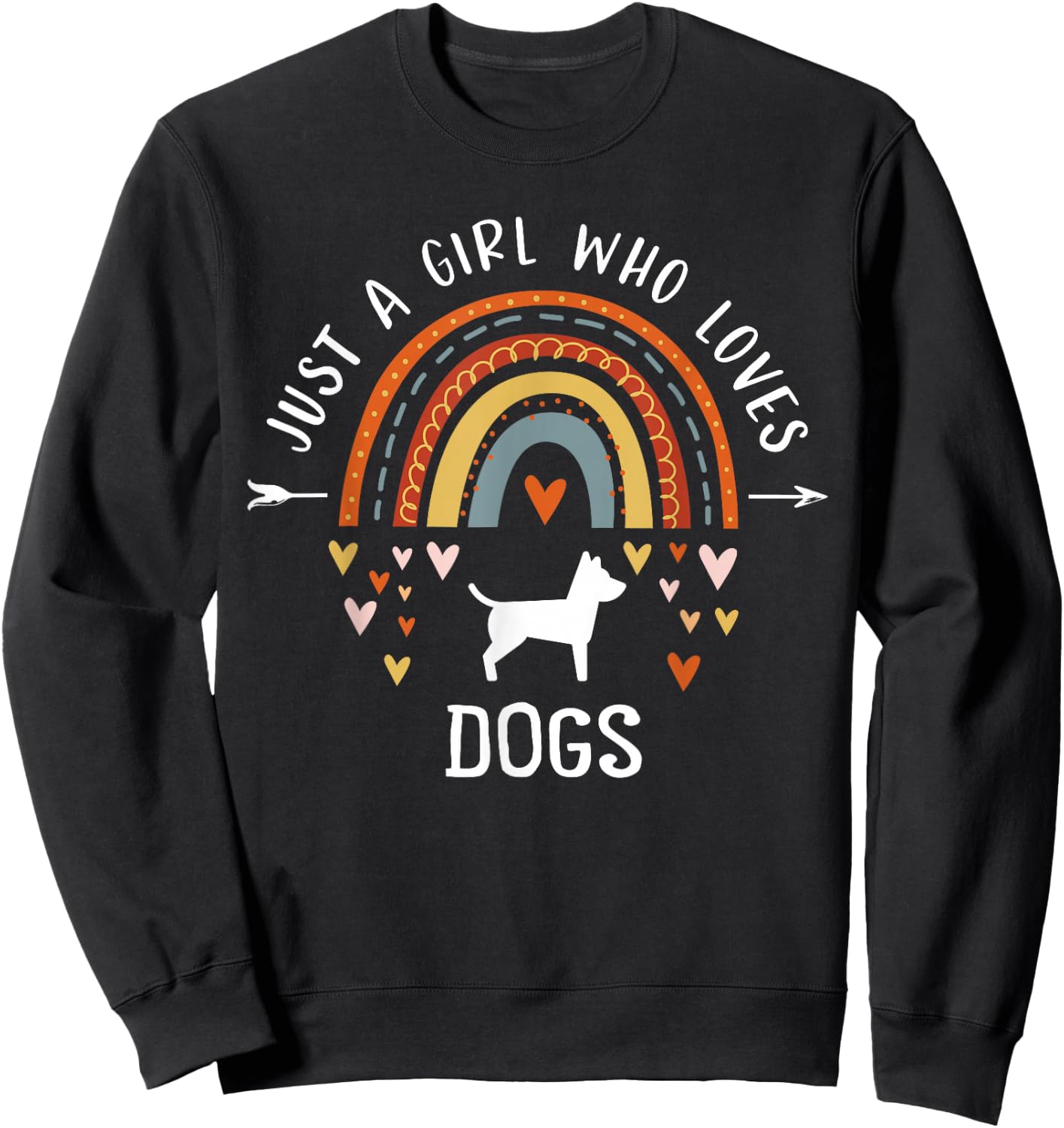 Just A Girl Who Loves Dogs Rainbow Gifts For Dog Lover Women Sweatshirt - Sweatshirt | Black