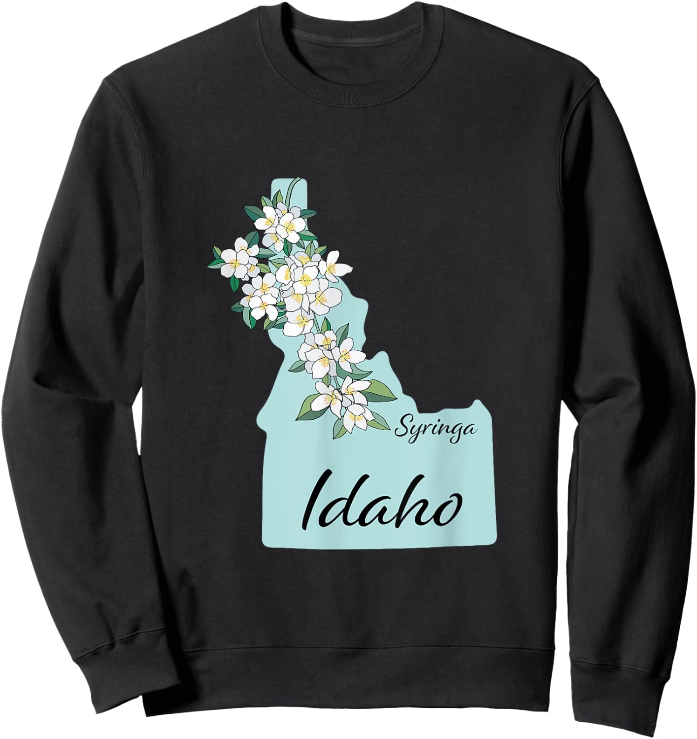 Idaho Flower Syringa Sweatshirt - Sweatshirt | Black