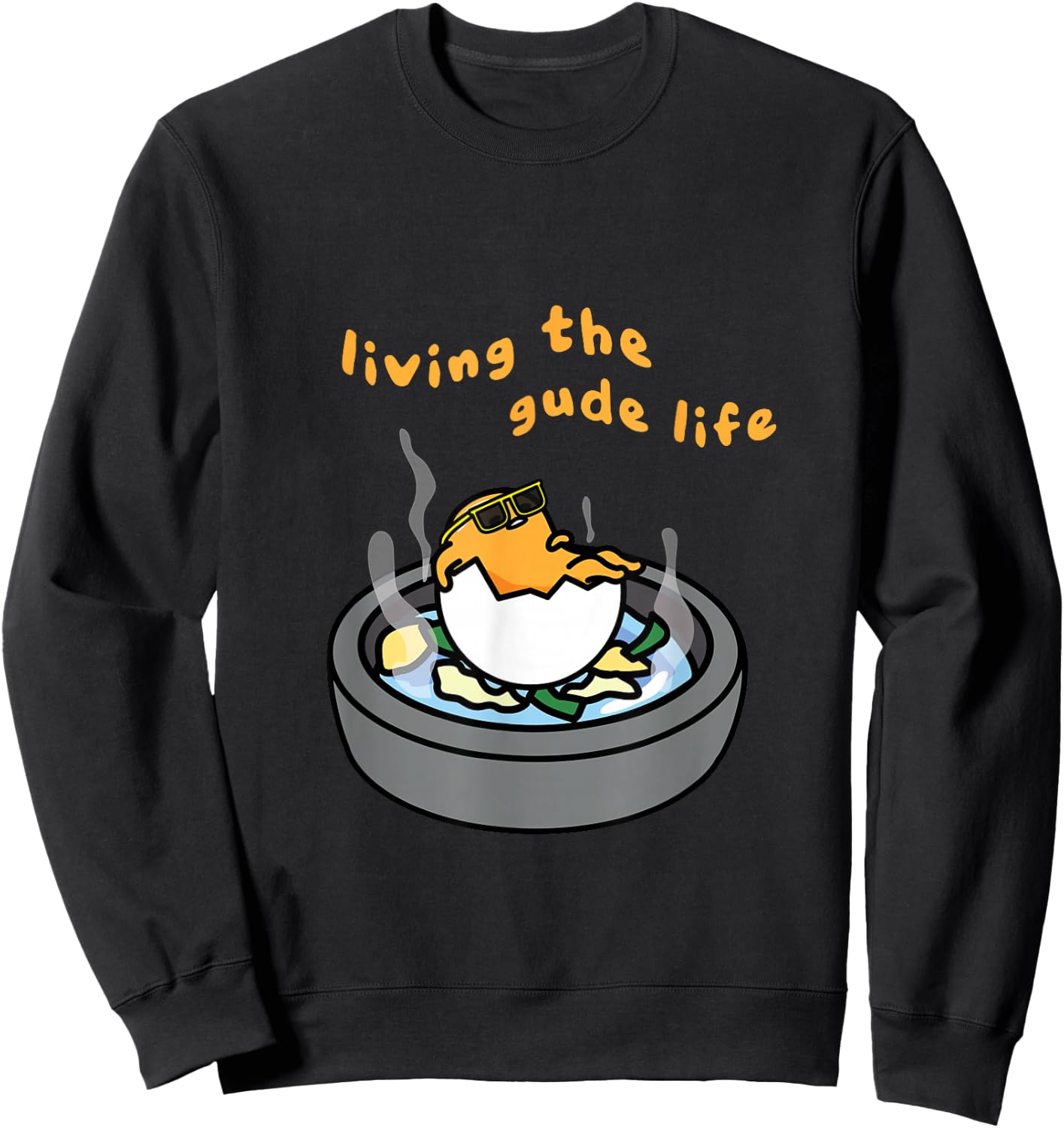 Living The Gude Life Ramen Featuring Gudetama Small Sweatshirt - Sweatshirt | Black