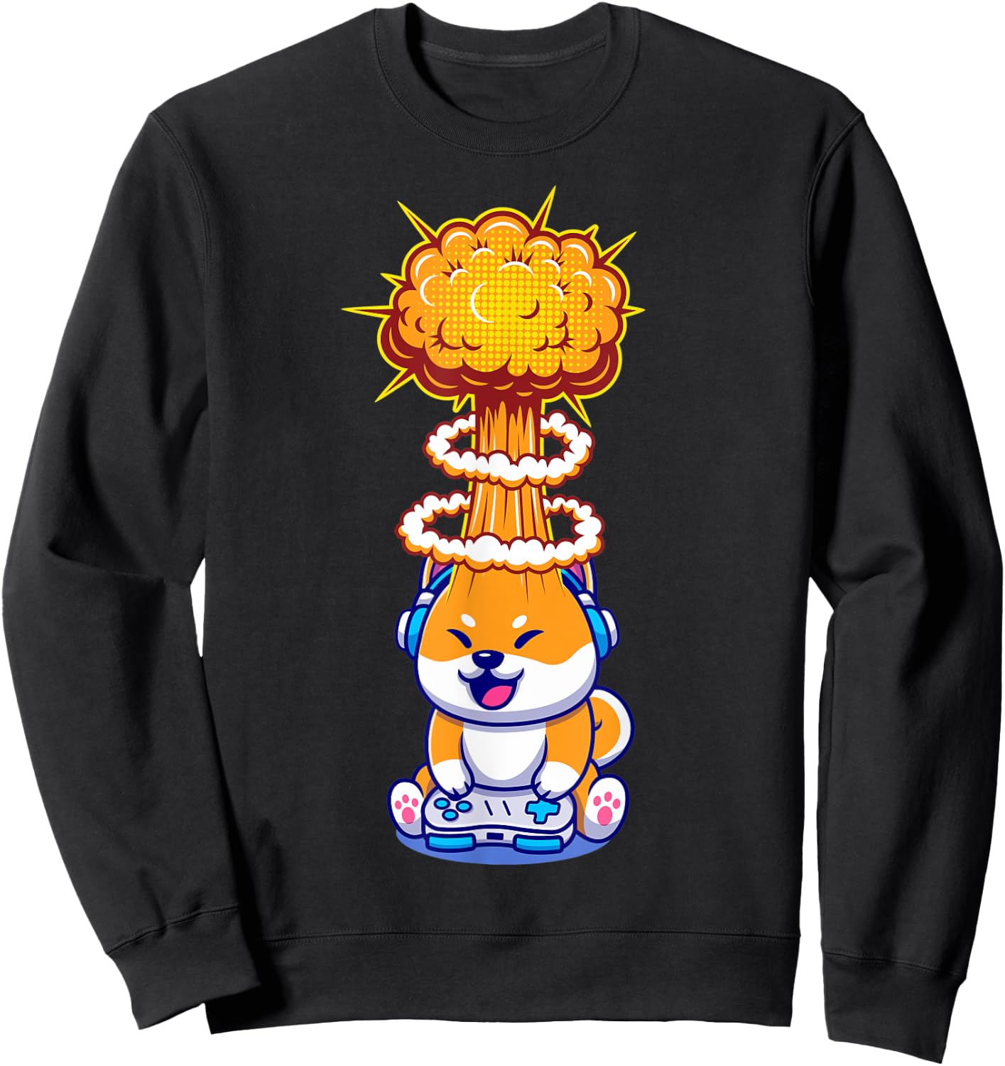 Gaming Animals Gambling Video Games Gaming Dog Shiba Inu Sweatshirt - Sweatshirt | Black