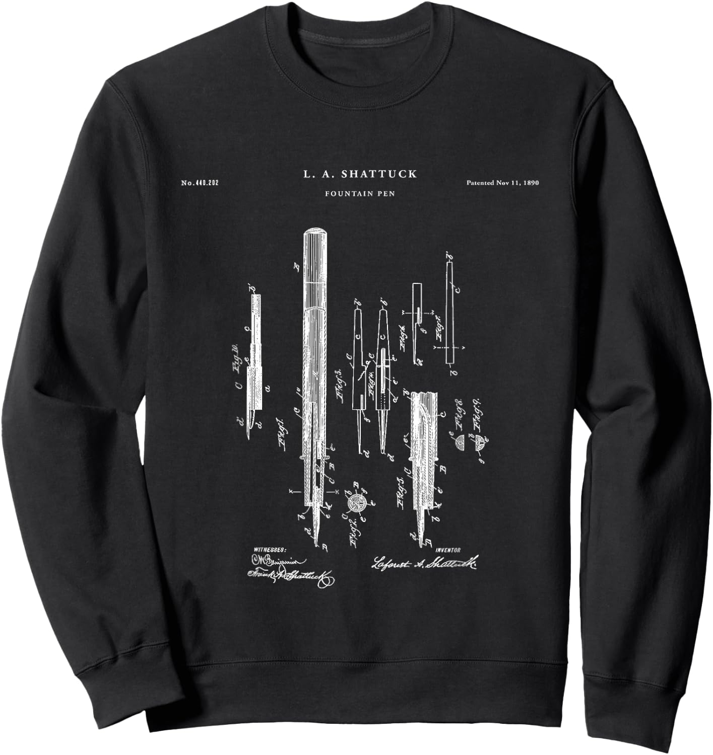 Fountain Pen Patent - Artist Sweatshirt - Sweatshirt | Black
