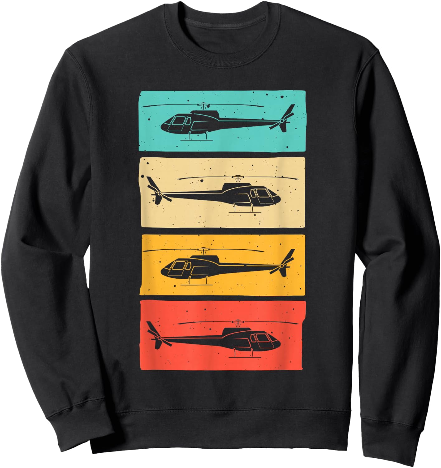 Funny Retro Helicopter Gift Women Helicopter Pilot Sweatshirt - Sweatshirt | Black