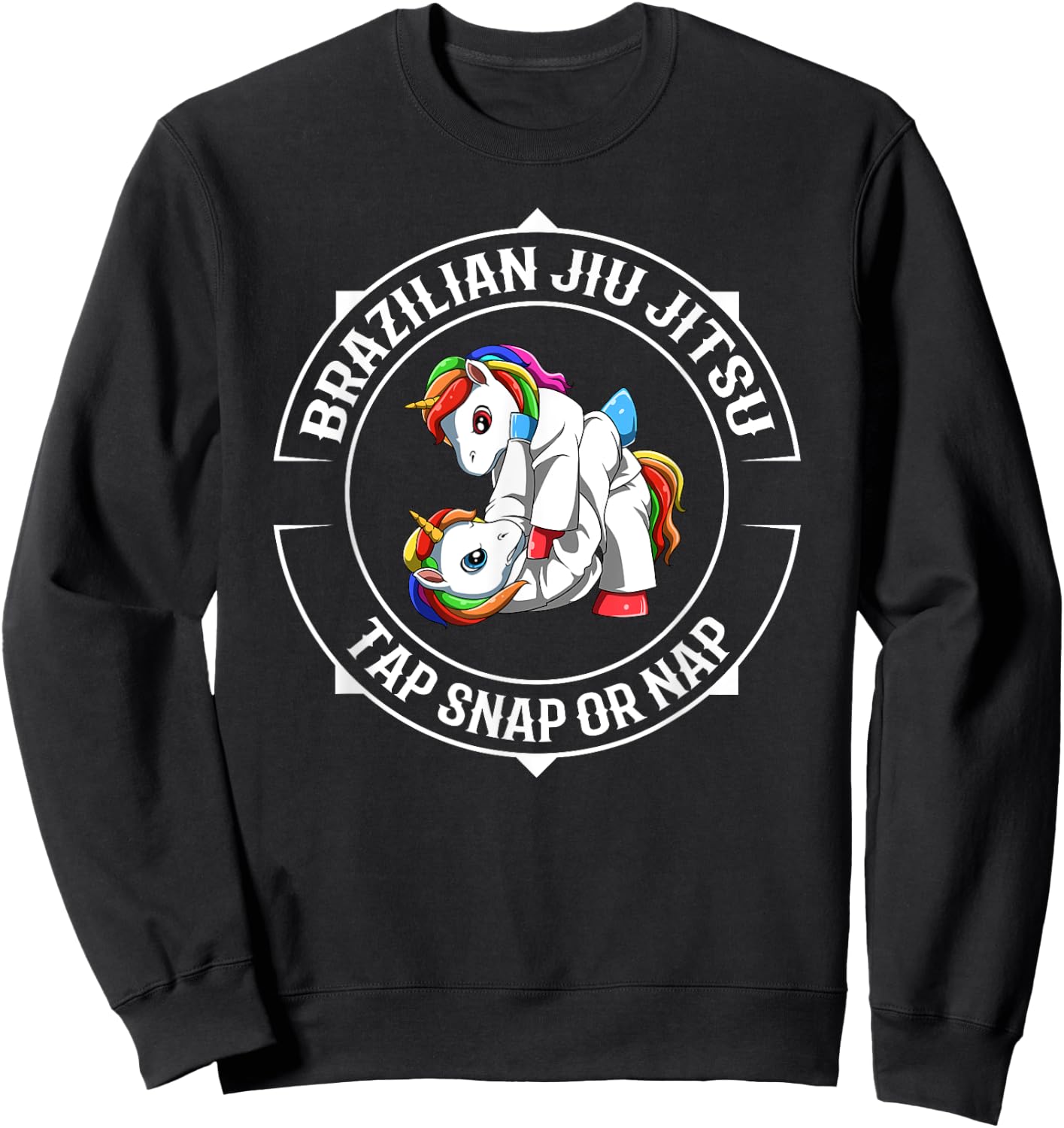 Funny Jiu Jitsu Unicorns - Cute Girls BJJ and Grappling Sweatshirt - Sweatshirt | Black