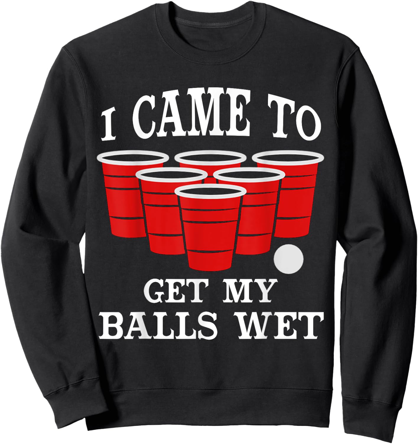 I Came Here to Get My Balls Wet Beer Pong Beerpong Fans Sweatshirt - Sweatshirt | Black