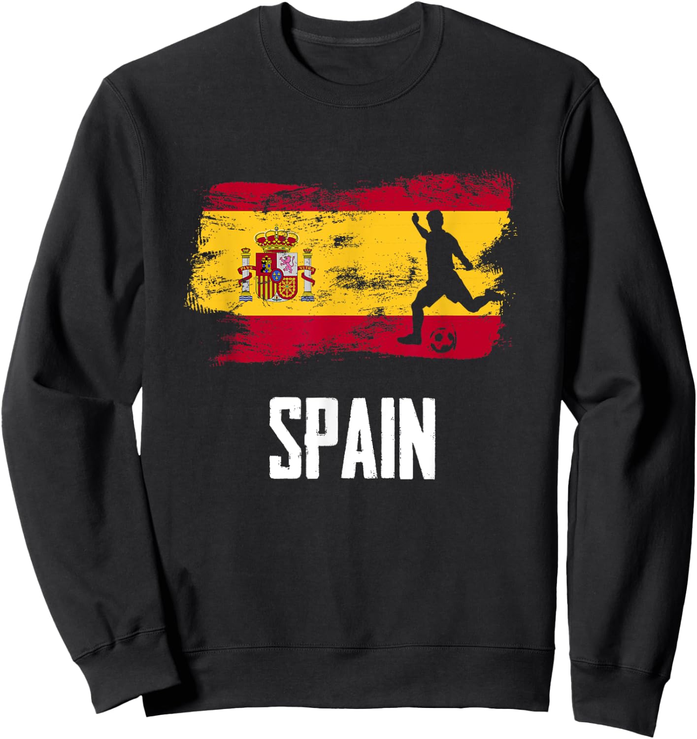 Spain Flag Jersey Spanish Soccer Team Spanish Sweatshirt - Sweatshirt | Black