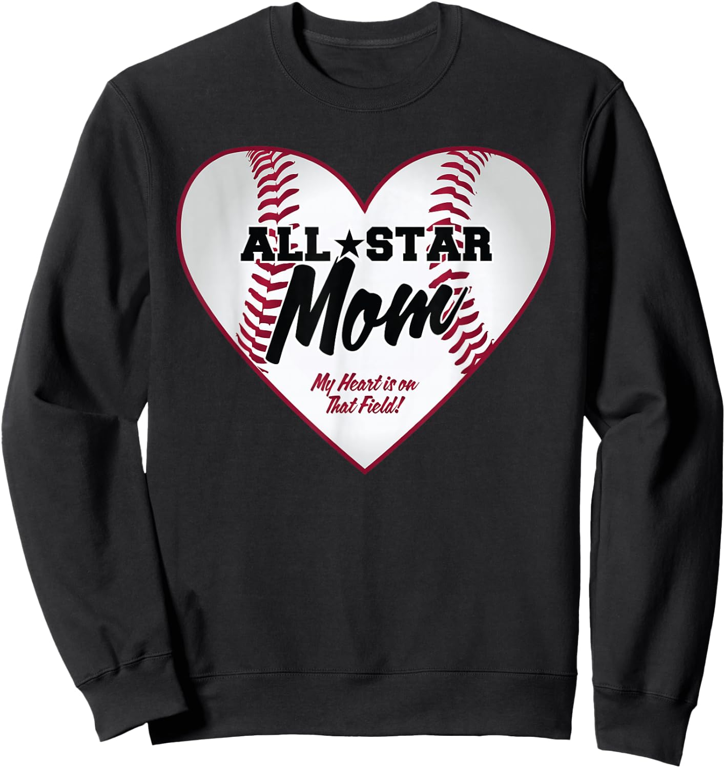 All-Star Baseball Mom Sweatshirt - Sweatshirt | Black