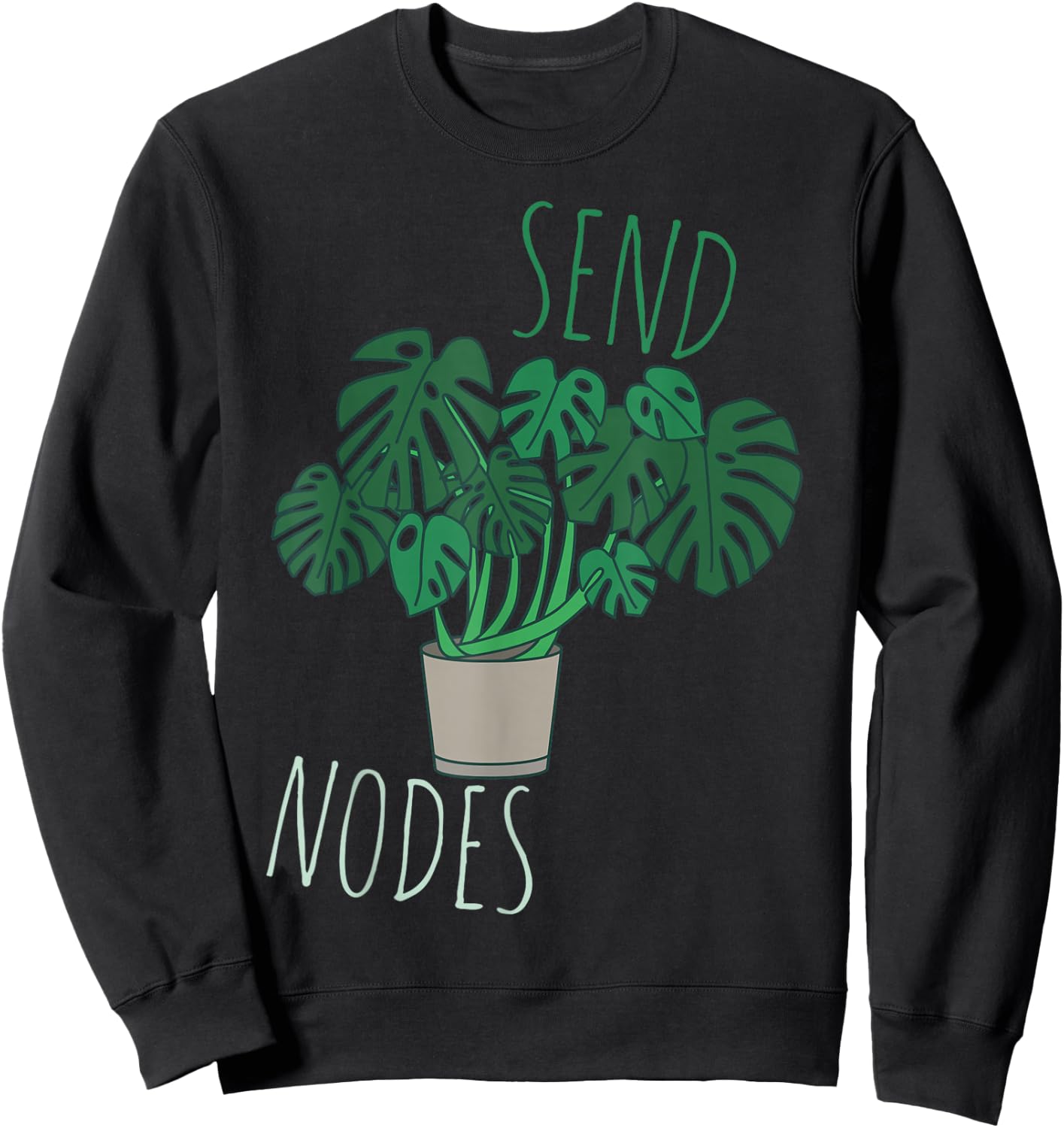 Send Nodes Monstera Sweatshirt - Sweatshirt | Black