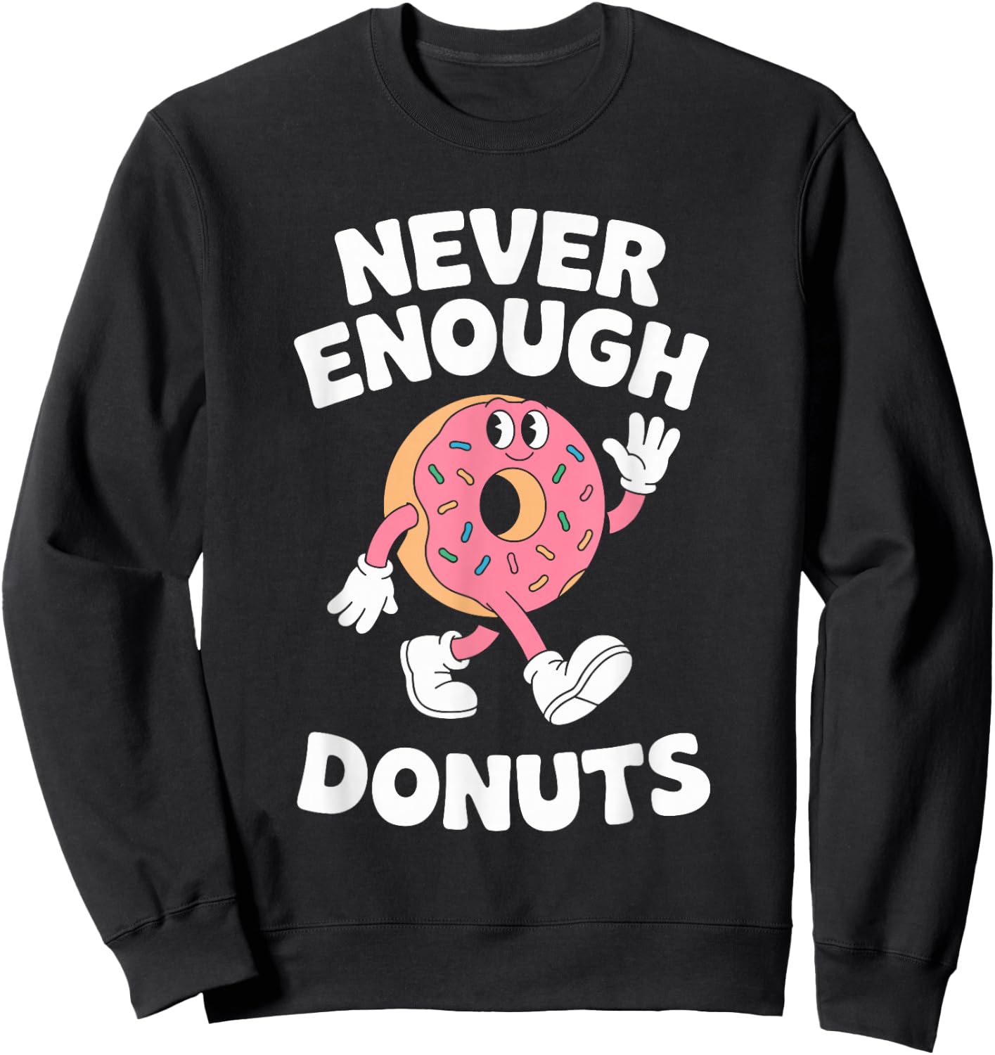 Funny Donut or Donuts Retro Sweatshirt - Sweatshirt | Black