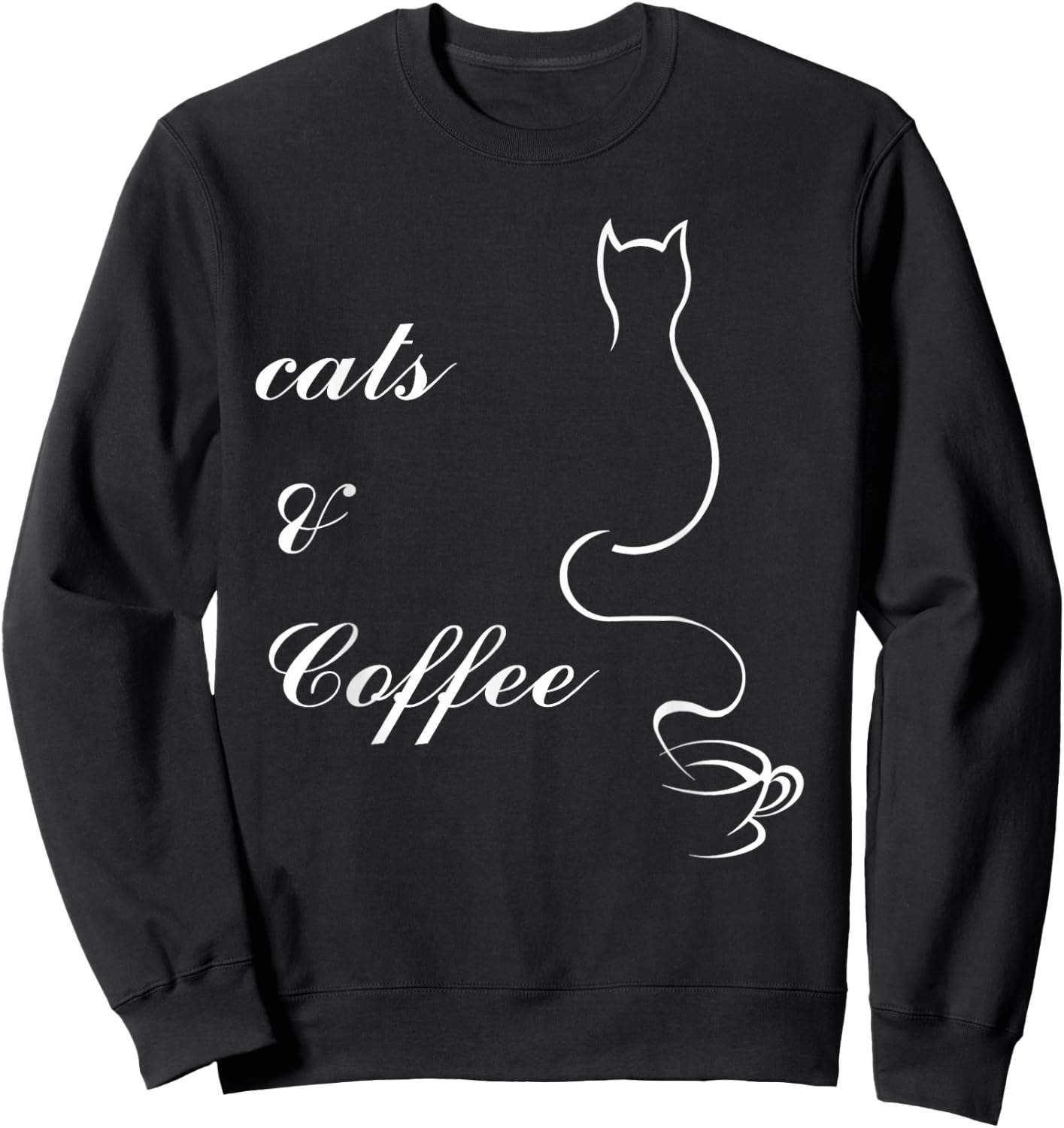 Cute Cats and Coffee Sweatshirt - Sweatshirt | Black