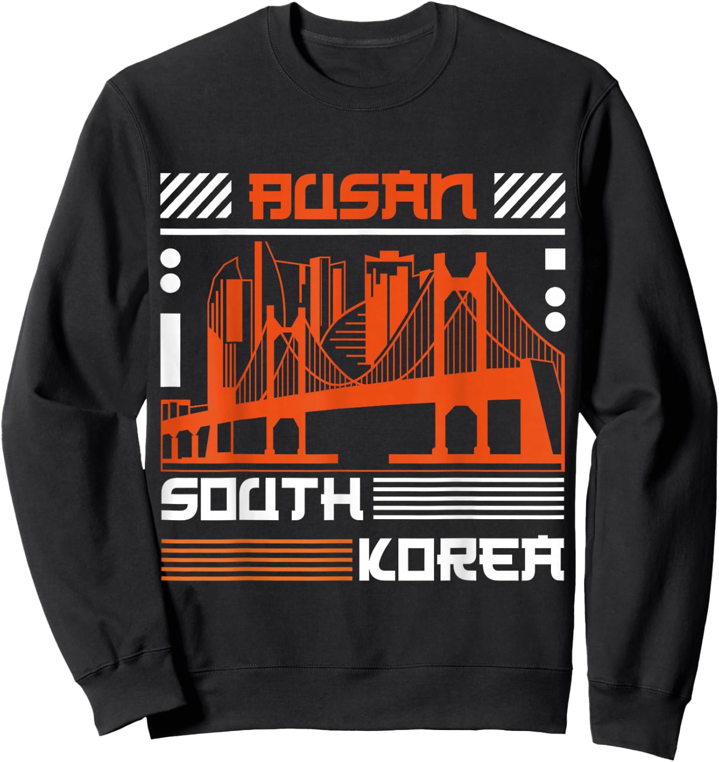 Busan Vacation Holiday South Korea Flag Sweatshirt - Sweatshirt | Black