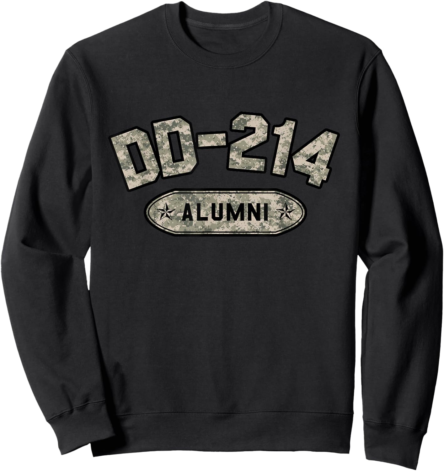 DD-214 Alumni Vintage Desert Camo Retirement Military Veteran Sweatshirt - Sweatshirt | Black
