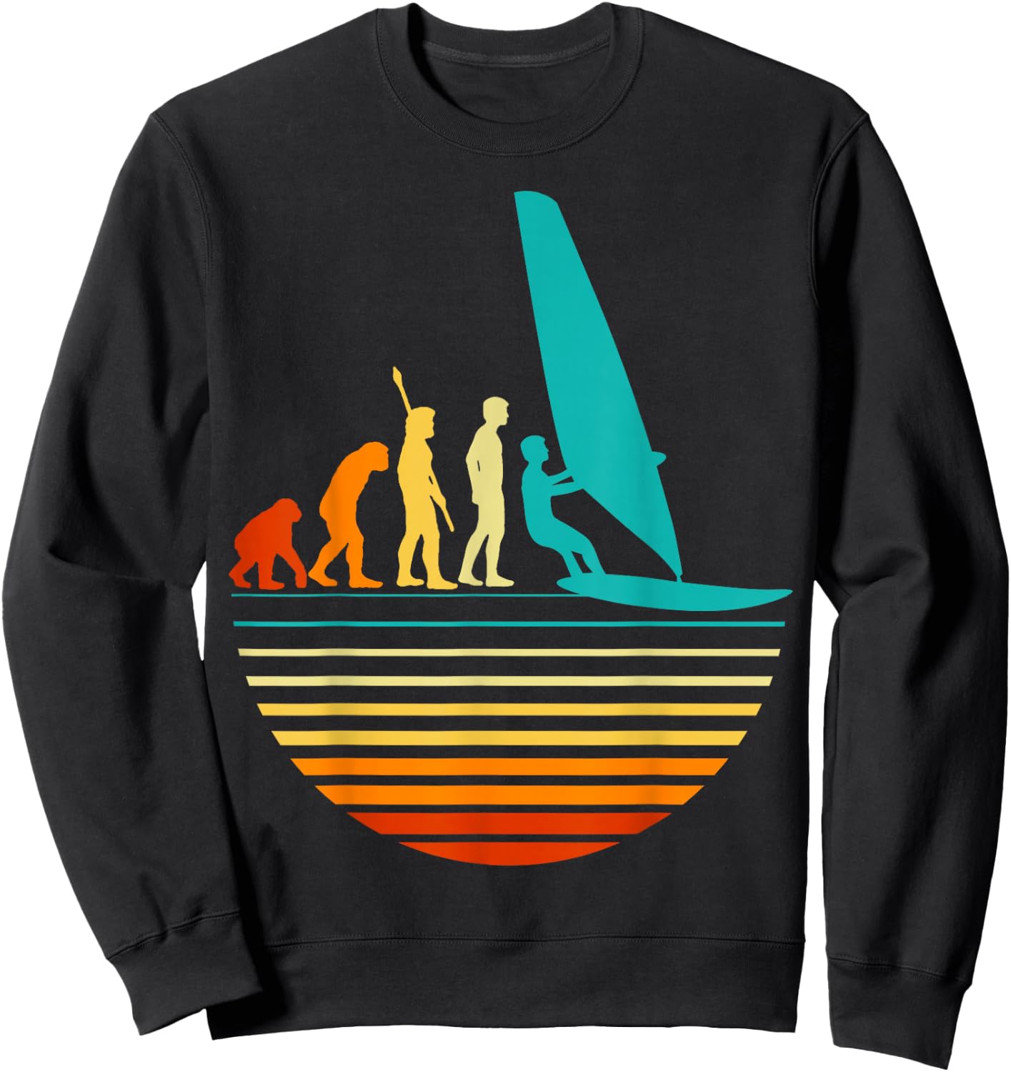 Windsurfer Evolution Windsurfing Sweatshirt - Sweatshirt | Black