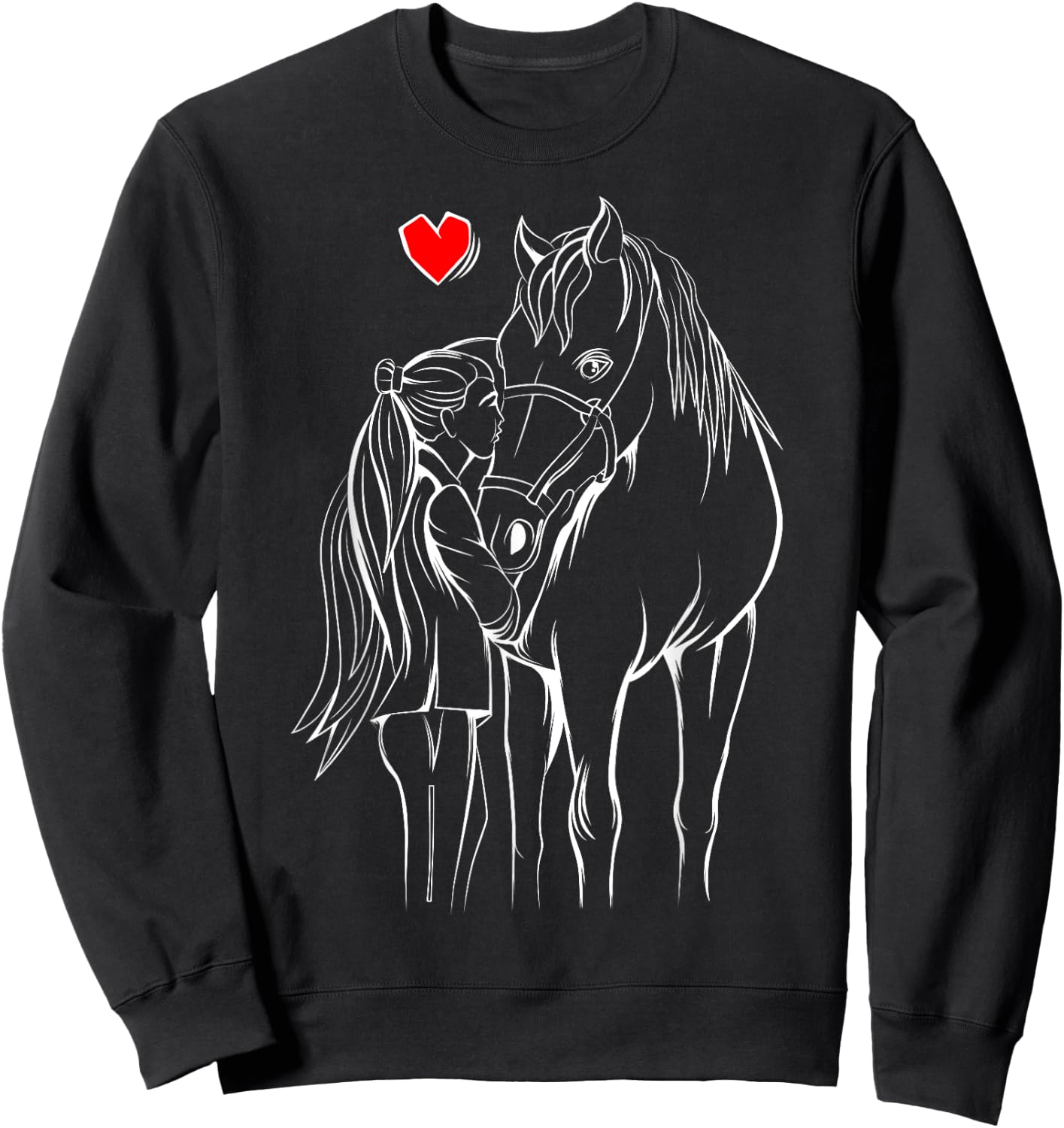 Horse Girl Women Horseback Riding Sweatshirt - Sweatshirt | Black